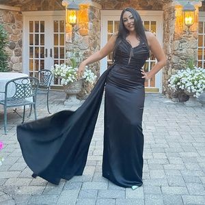 Mermaid Beated black prom dress